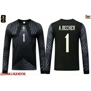 Brasilien Alisson Becker #1 Målvakt Hemmatröja VM 2026 Långärmad